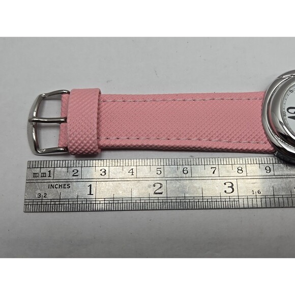 Activa Swiss Quartz Watch Oval 37mm Pink Strap 30M WR New Battery Womens Classic - Picture 9 of 10